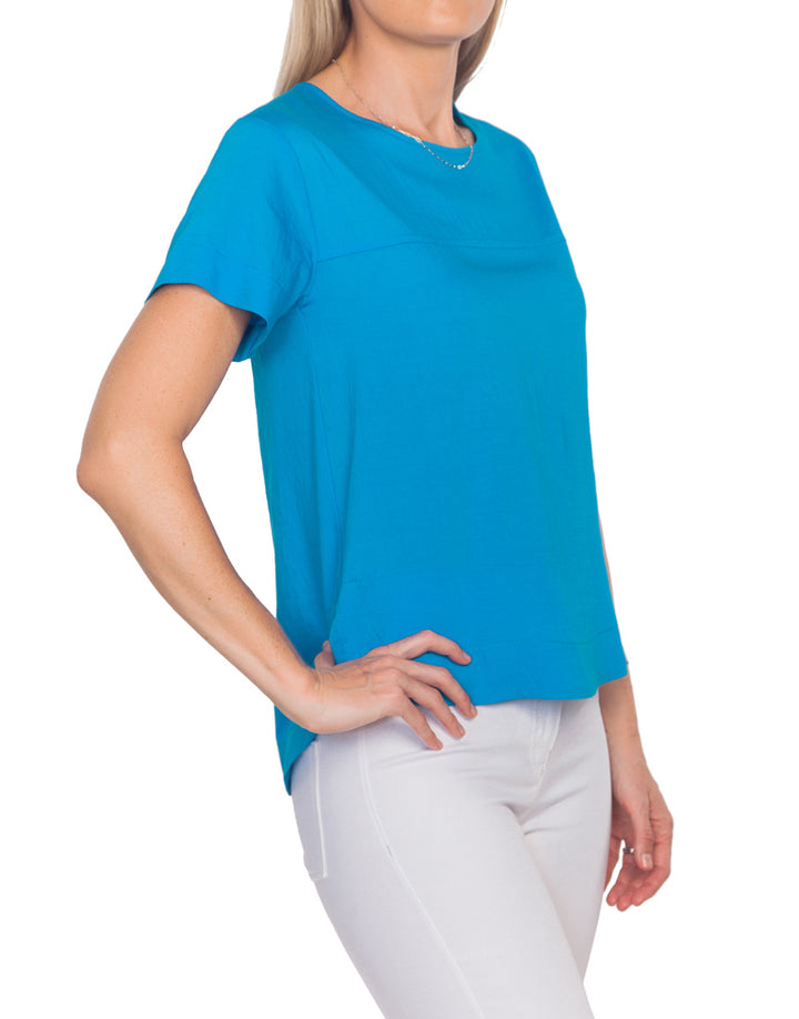 Linen Look Blouse - Blue