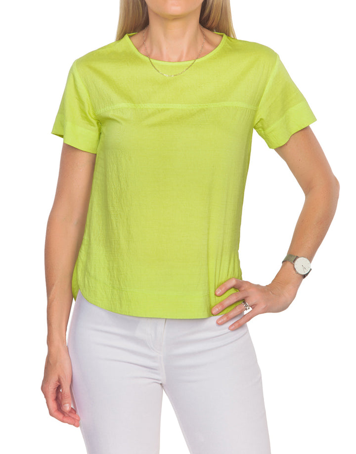 Linen Look Blouse - Lime