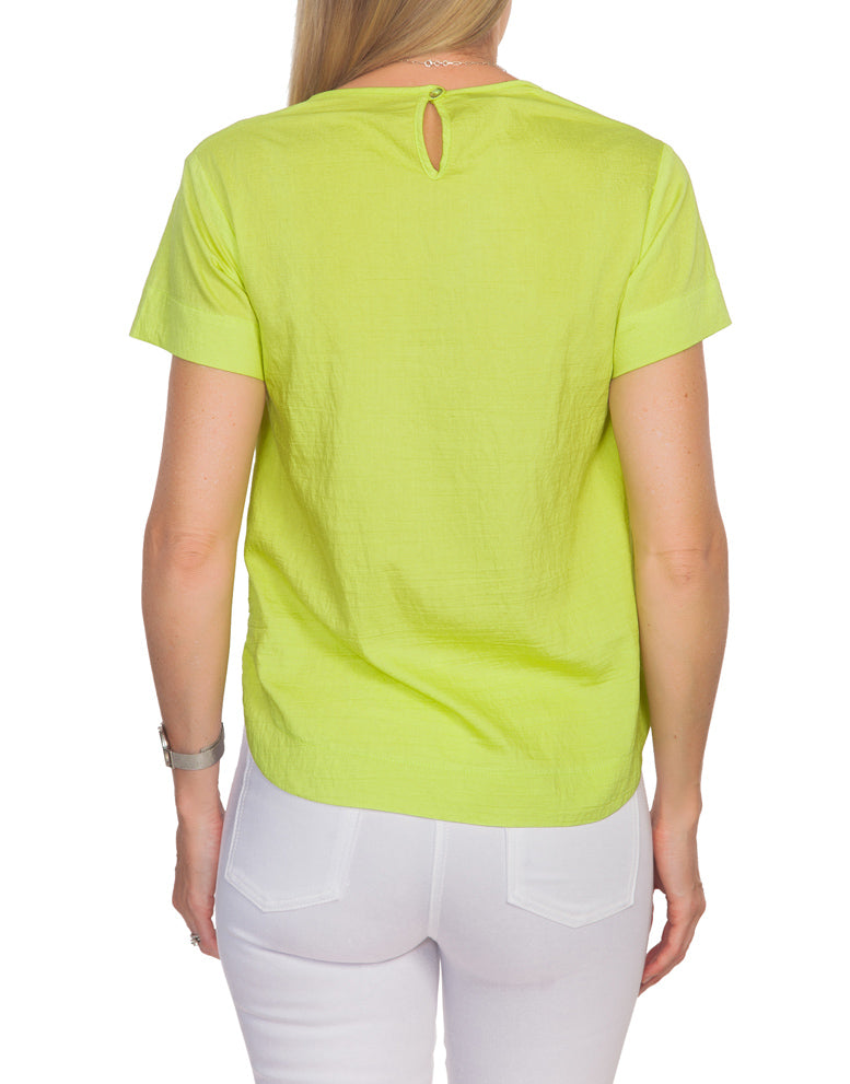 Linen Look Blouse - Lime