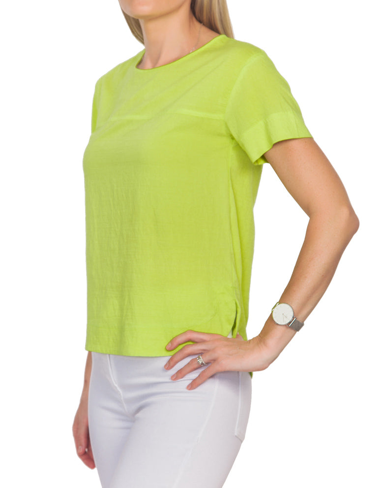 Linen Look Blouse - Lime