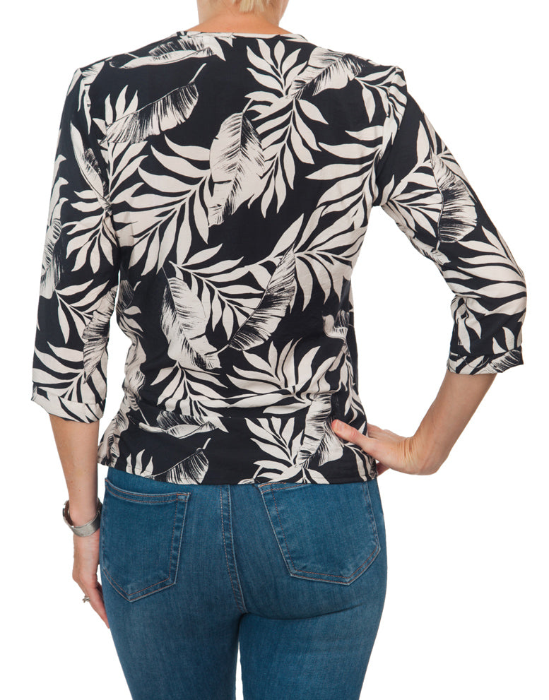 Tie Wrap Top - Black Floral
