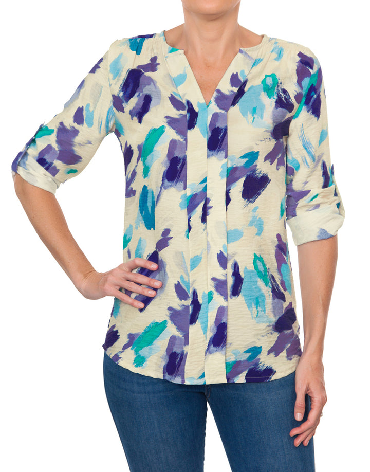 3/4 Sleeve Blouse - Purple