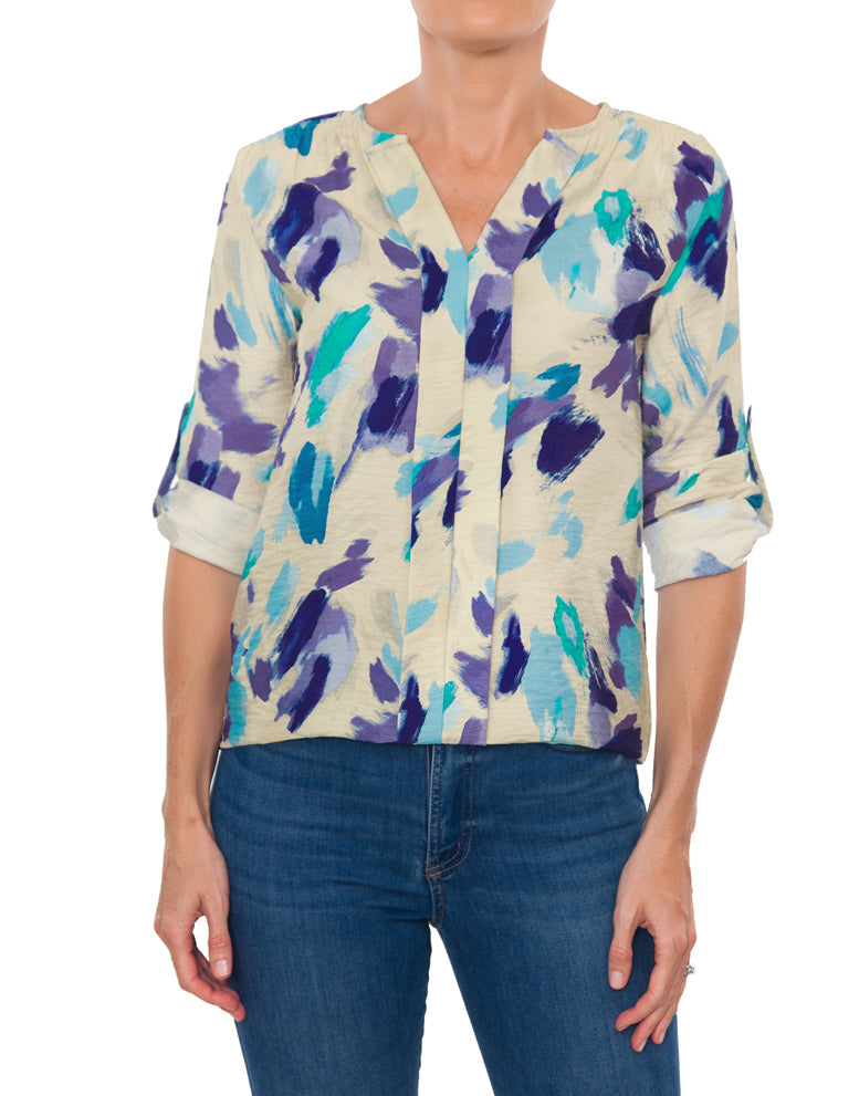 3/4 Sleeve Blouse - Purple