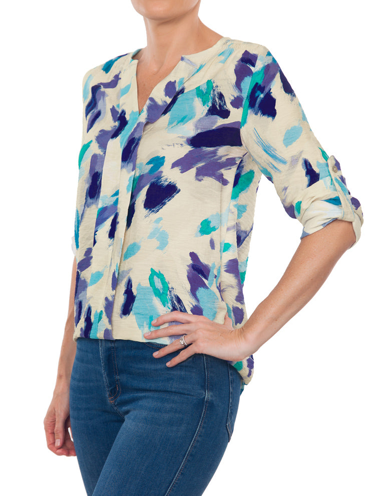 3/4 Sleeve Blouse - Purple