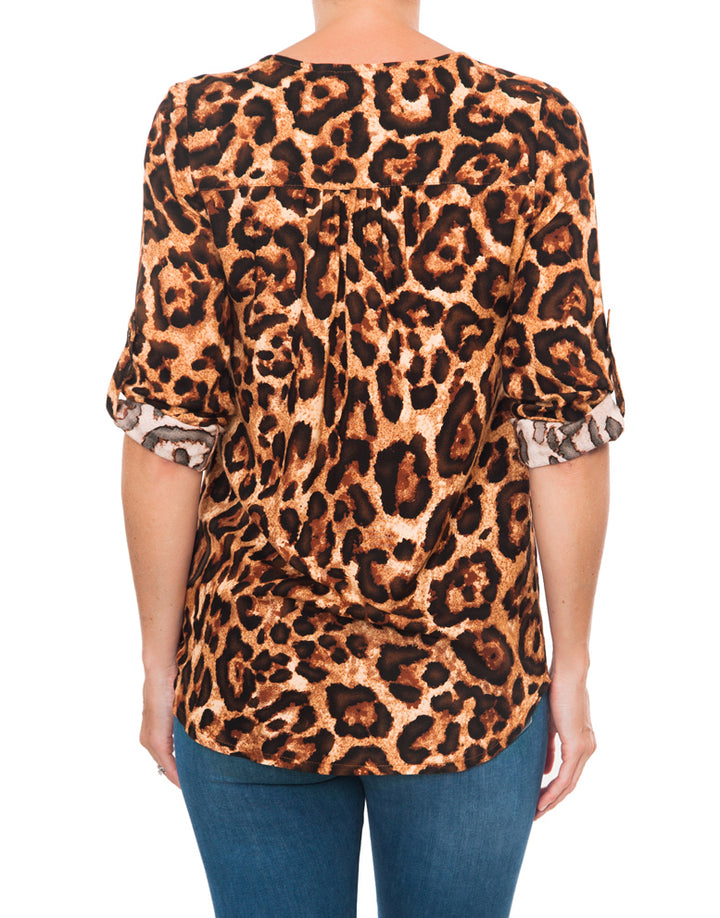 3/4 Sleeve Blouse - Animal
