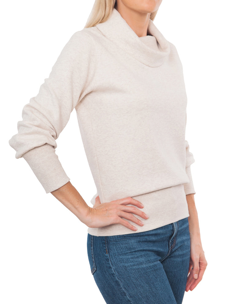 Cowl Track Top - Oatmeal