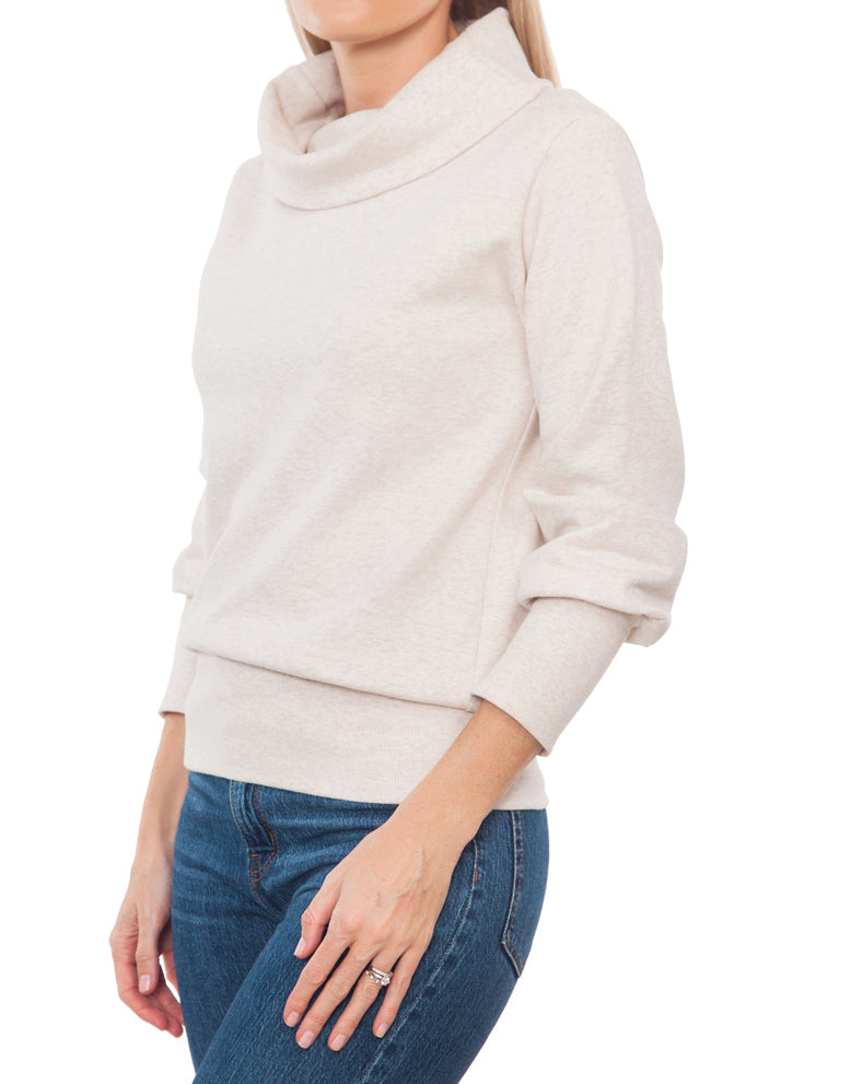 Cowl Track Top - Oatmeal