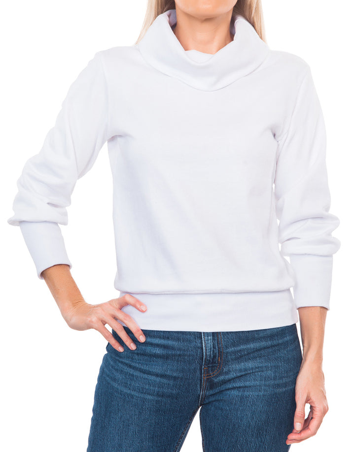 Cowl Track Top - White