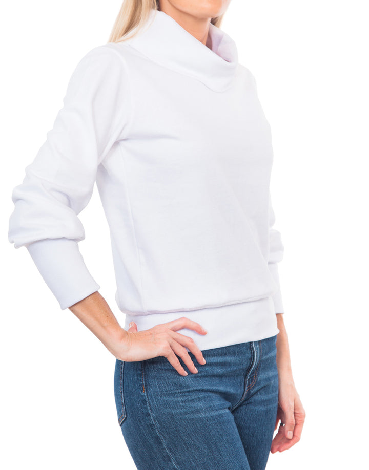 Cowl Track Top - White