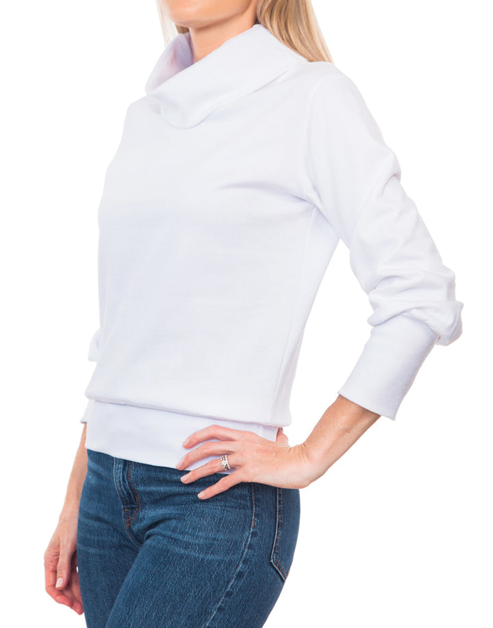 Cowl Track Top - White