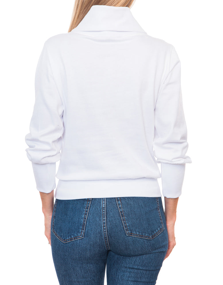 Cowl Track Top - White