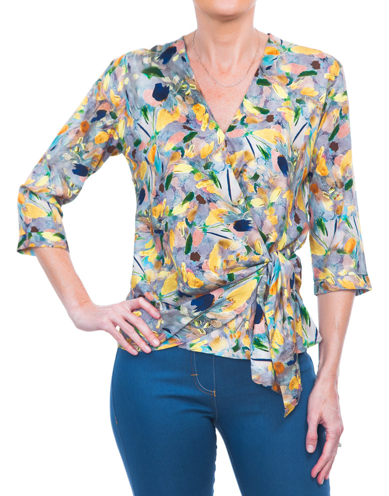 Tie Wrap Top - Warm Floral