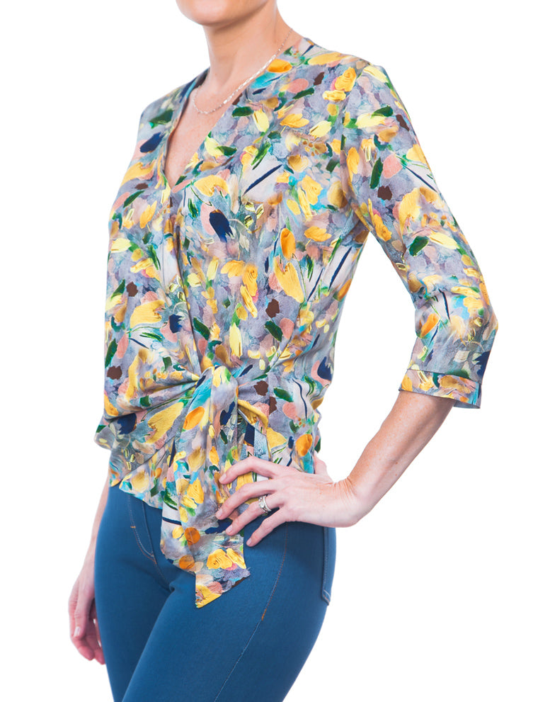Tie Wrap Top - Warm Floral
