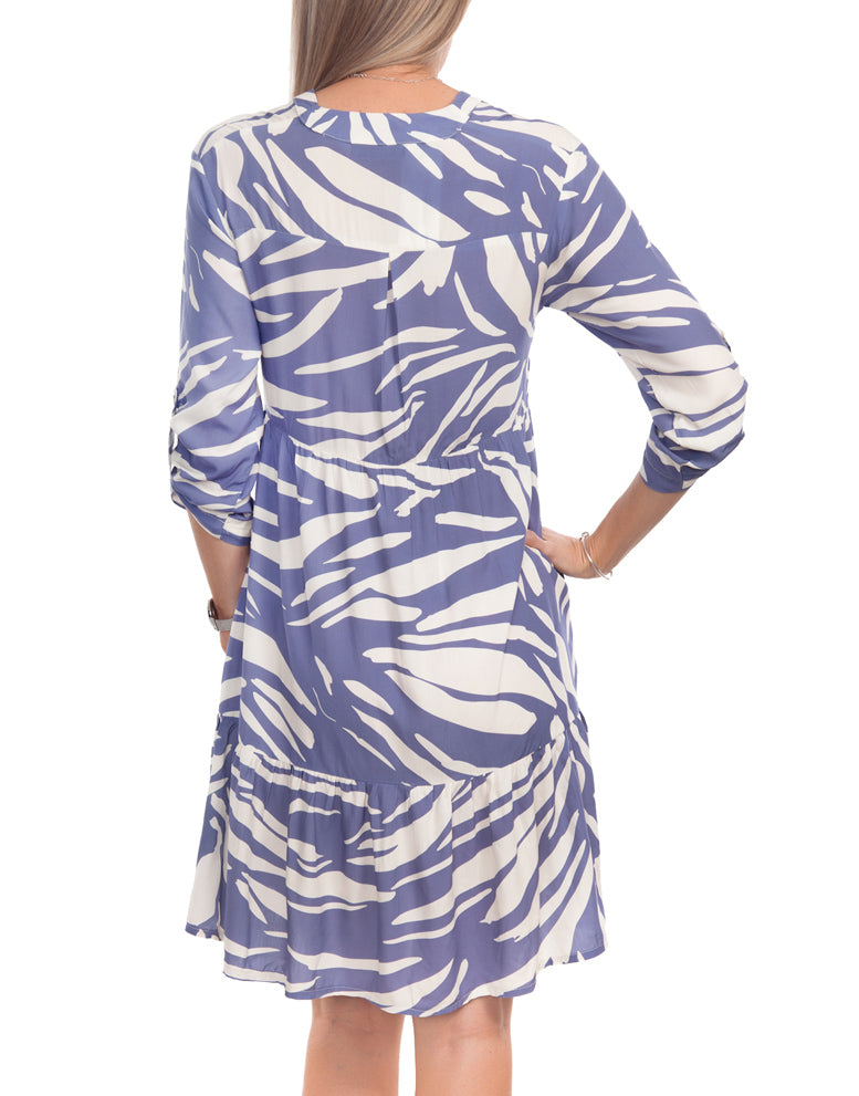 V Neck Tiered Dress - Periwinkle