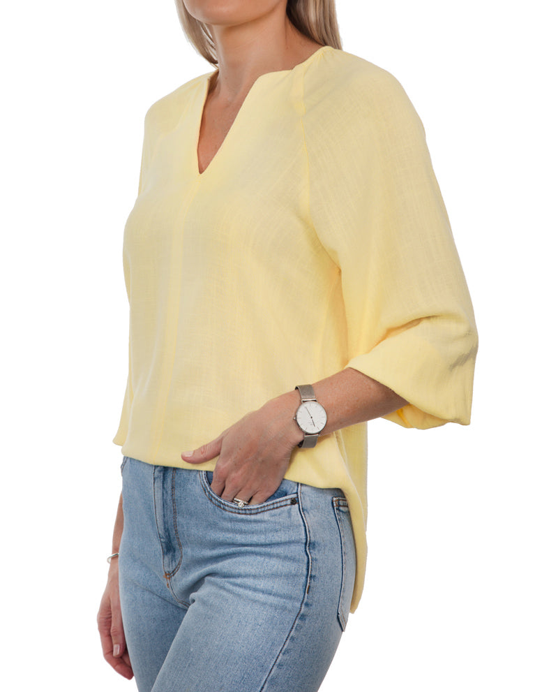 Raglan Sleeve Blouse - Yellow