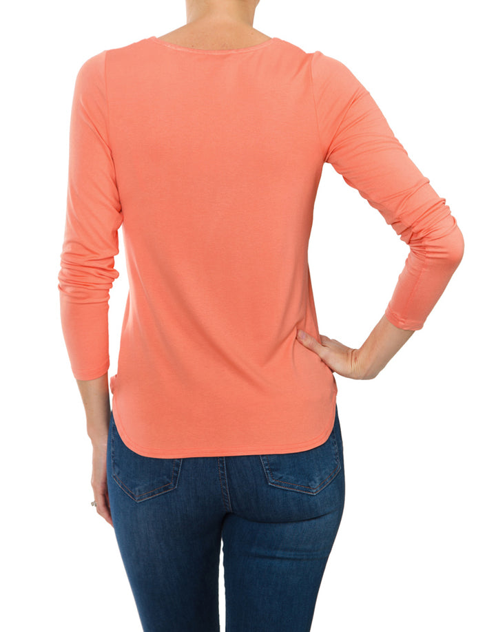 Long Sleeve Wrap - Coral