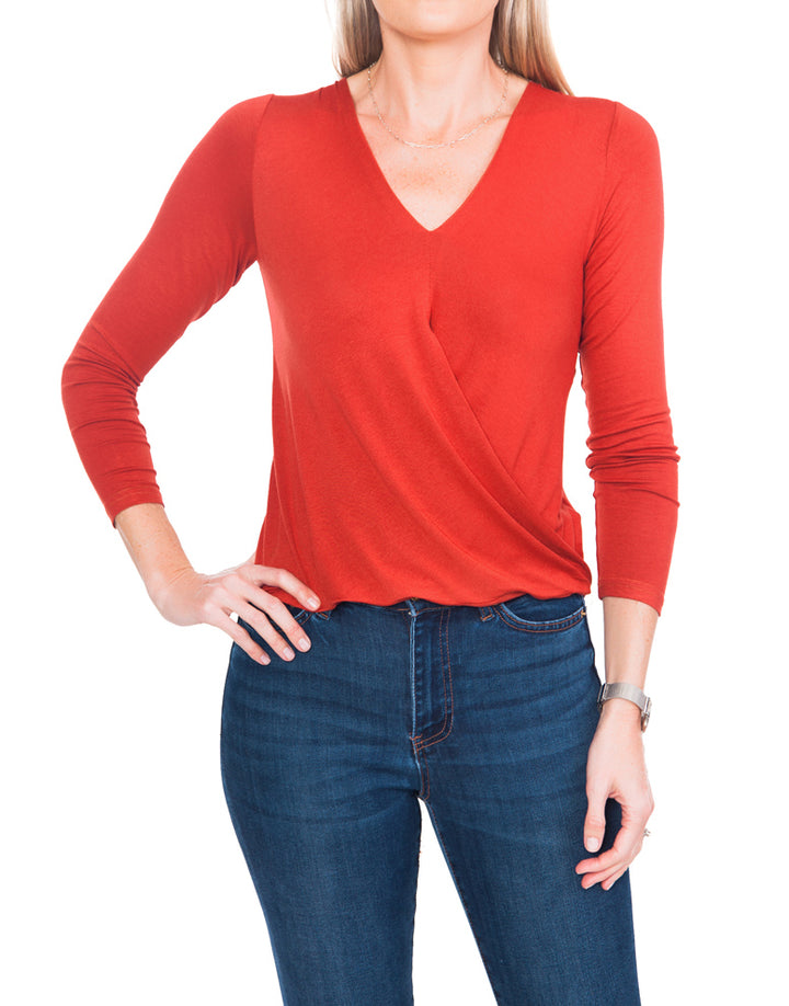 Long Sleeve Wrap – Rust