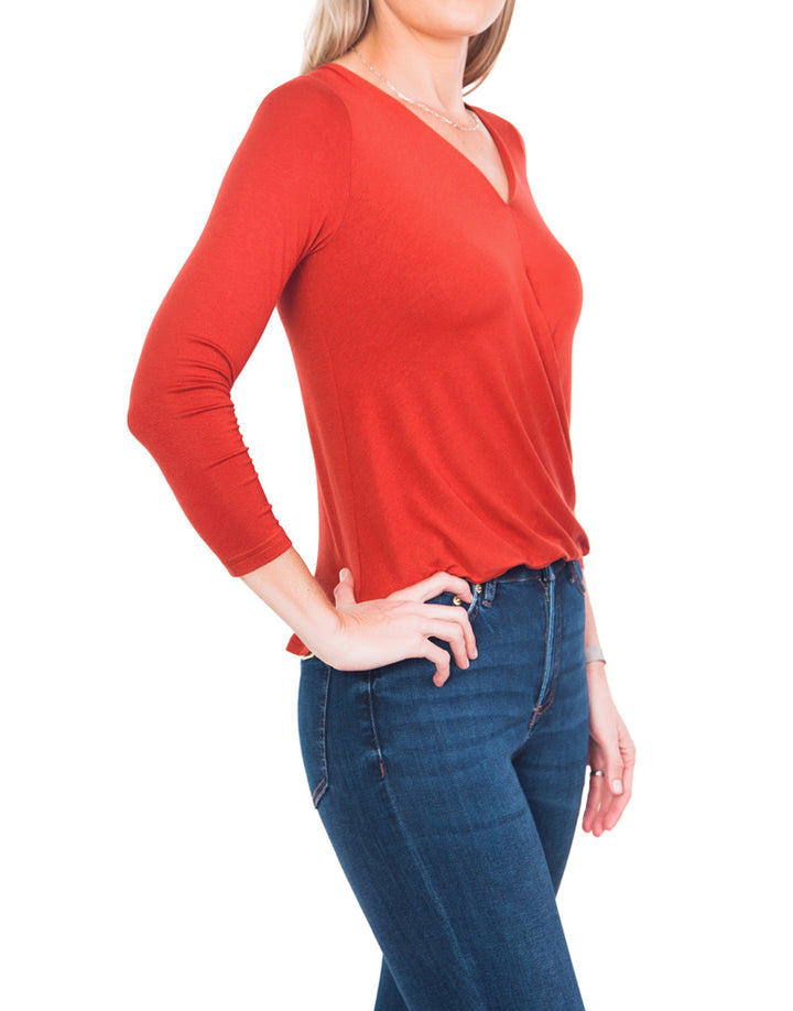 Long Sleeve Wrap – Rust