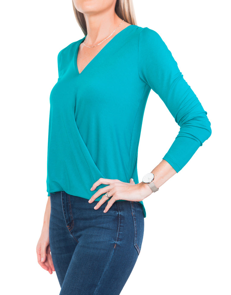 Long Sleeve Wrap – Teal