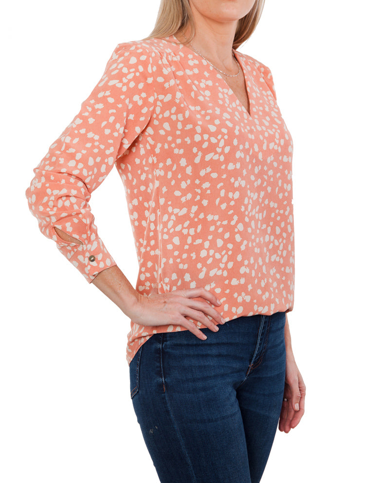 Cuff Blouse - Peach