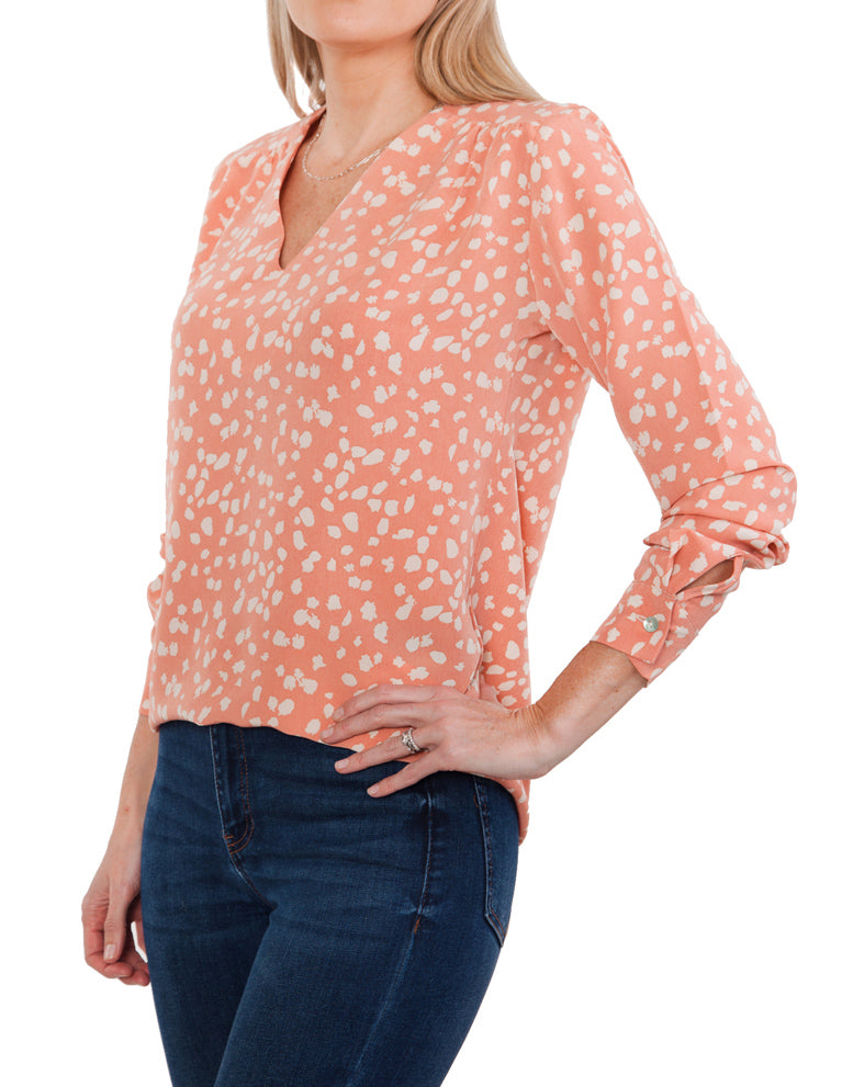 Cuff Blouse - Peach