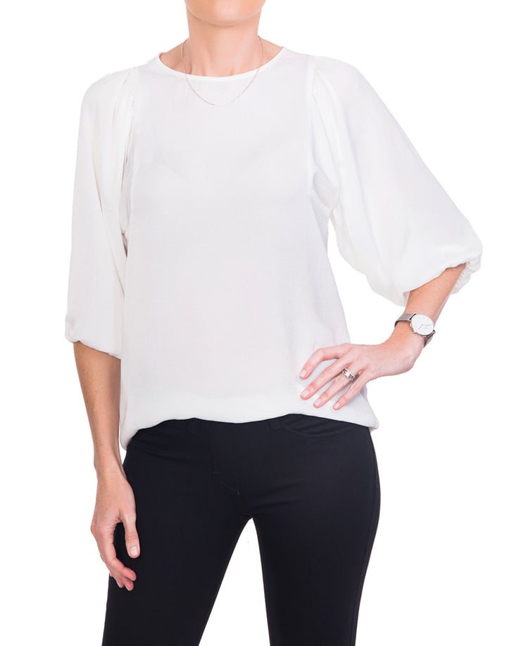 Gathered Boho Blouse - Milk