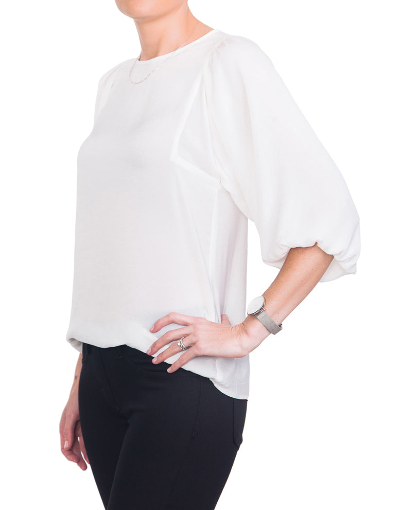 Gathered Boho Blouse - Milk